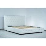 Pat tapitat Italflex Chester, piele ecologica, lada si somiera rabatabila, 160x200, Alb 1 Chester alb
