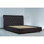 Pat tapitat Italflex Chester cu piele ecologica, lada si somiera rabatabila, 160x200, Maro 13 Chester ecop.maro