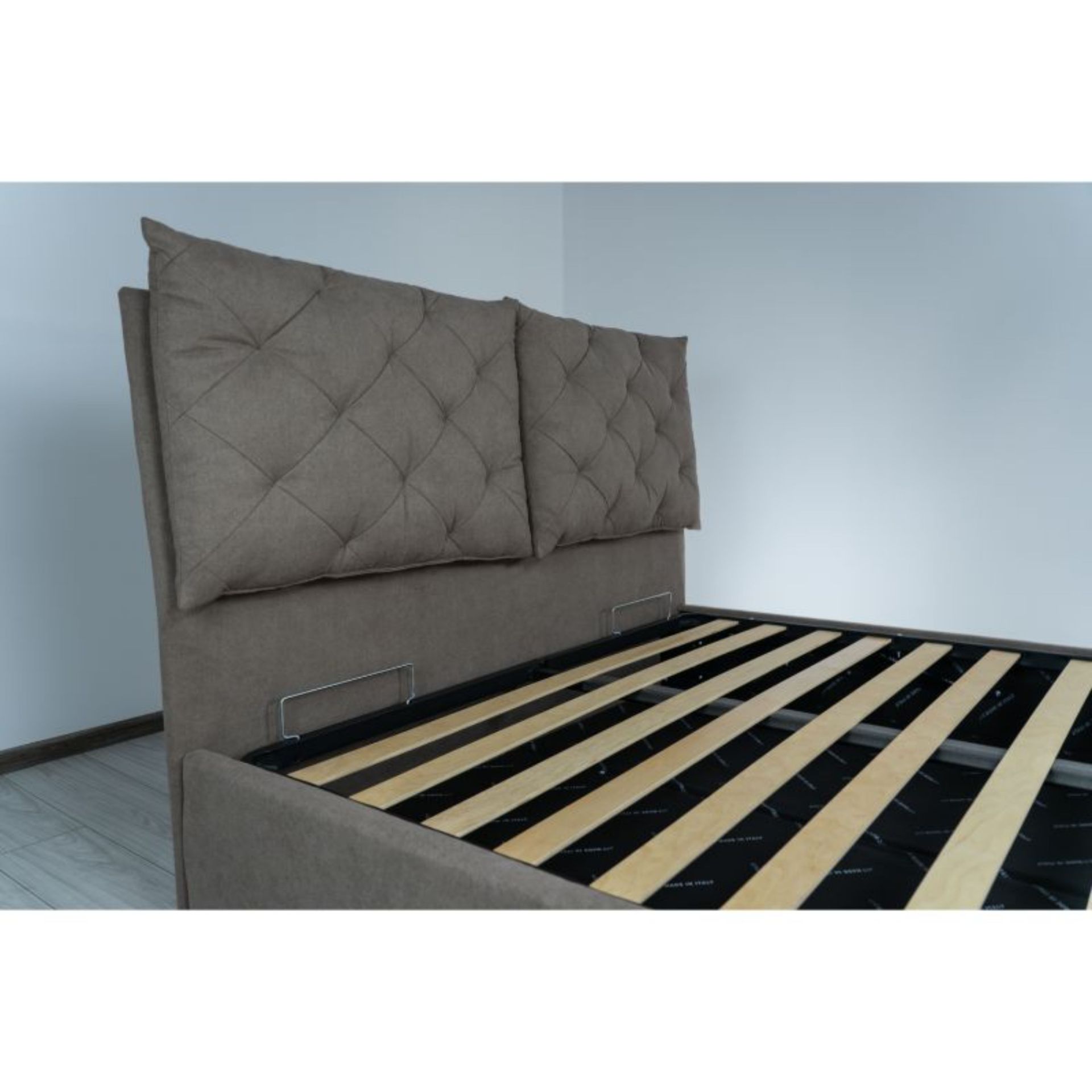 Pat tapitat Italflex material textil, Gloria, lada si somiera rabatabila, 160x200, Maro 6 Gloria maro det 3 1