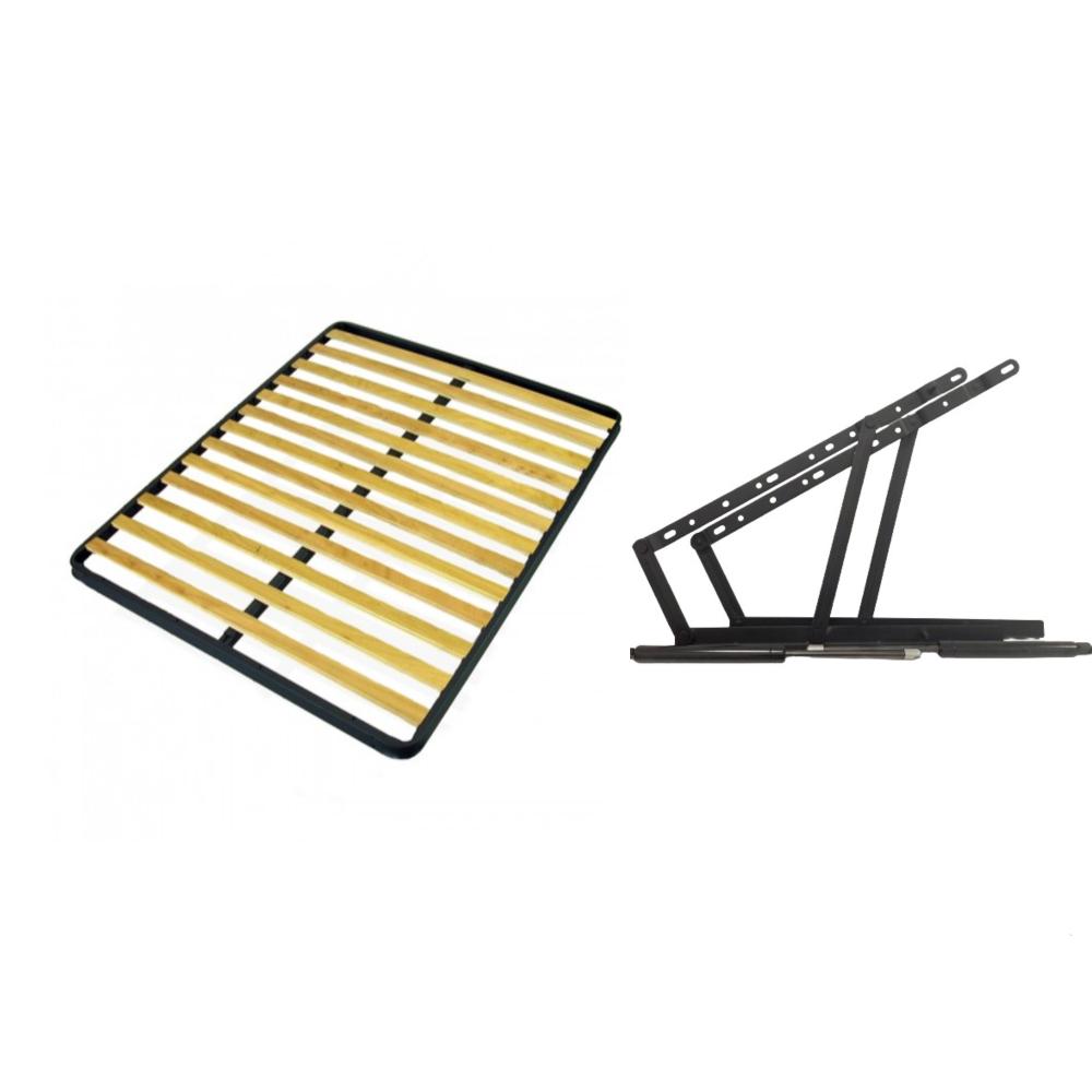 Somiera pat Sanremo 140x200 cm cu sistem rabatare, 12 lamele lemn, cadru metal 6 48932931