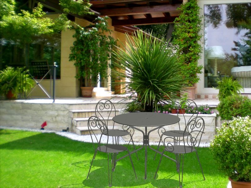 Set gradina Lia, 2 scaune si masa, Fier forjat 2 Set gradina Lia, 2 scaune si masa, Fier forjat - imagine 2